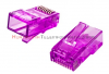 Wtyk RJ45 8p8c fioletowy, linka, (100szt)